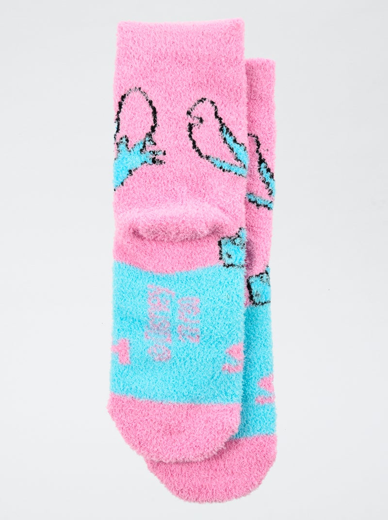 Paire de chaussette 'Disney' 'Stitch' en coton Rose - Kiabi