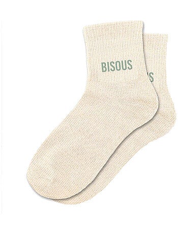 Paire de chaussettes à paillettes bisous