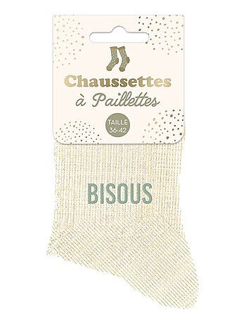 Paire de chaussettes à paillettes bisous