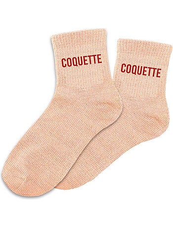 Paire de chaussettes à paillettes Coquette Orange Clair