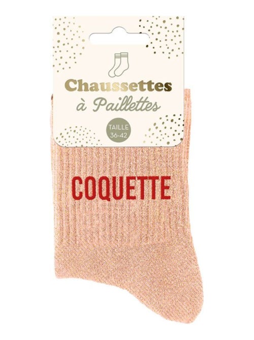 Paire de chaussettes à paillettes Coquette Orange Clair - Kiabi