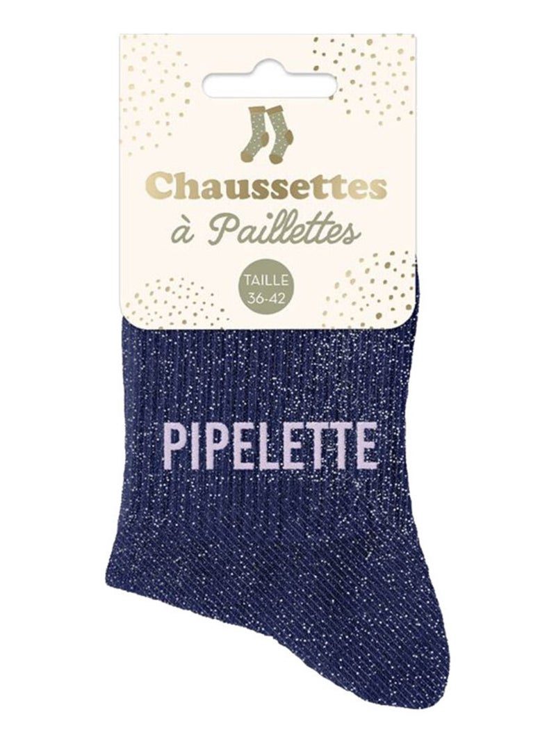 Paire de chaussettes à paillettes Pipelette Bleu - Kiabi