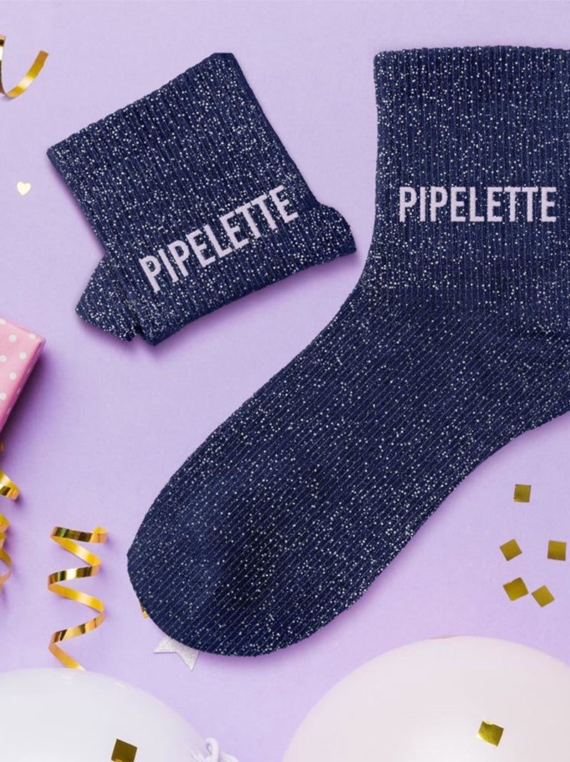 Paire de chaussettes à paillettes Pipelette Bleu - Kiabi