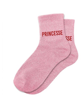 Paire de chaussettes à paillettes princesse rose