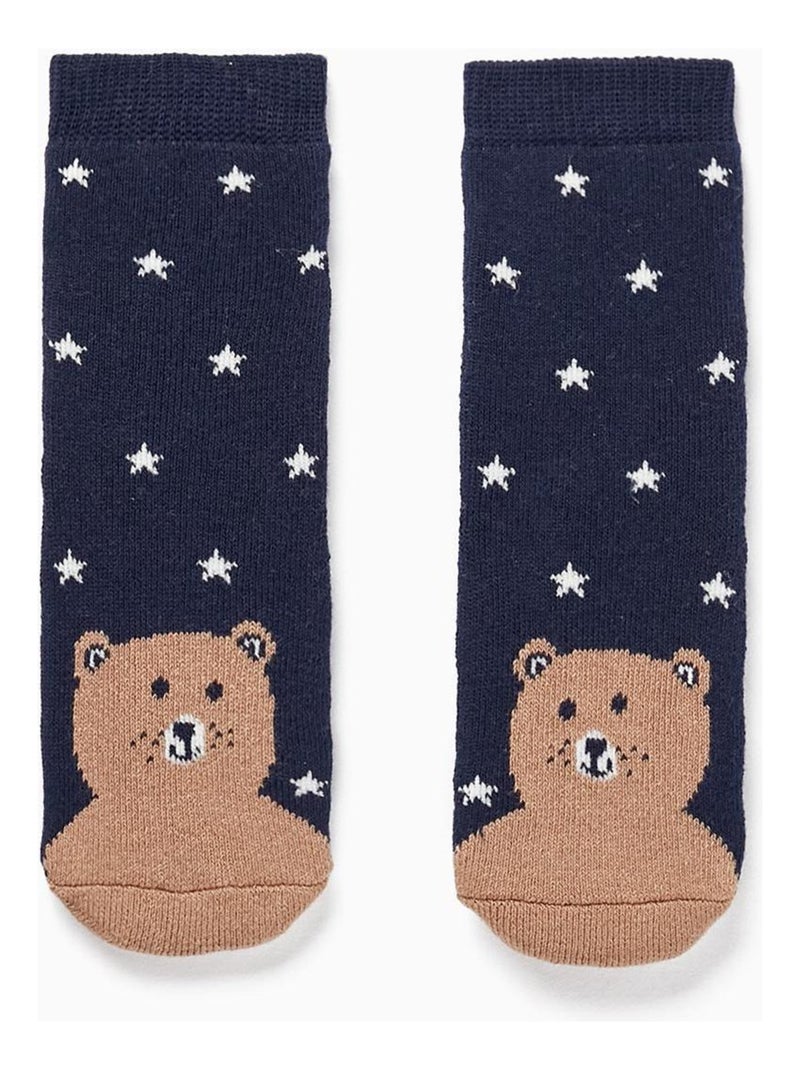 Chaussettes Garçon Fille Lot De 12 Paires Chaussettes Bébé Enfant Anti-dérapantes - 1 à 7 Ans - Motifs Mignons Chaussettes Antidérapantes Enfants