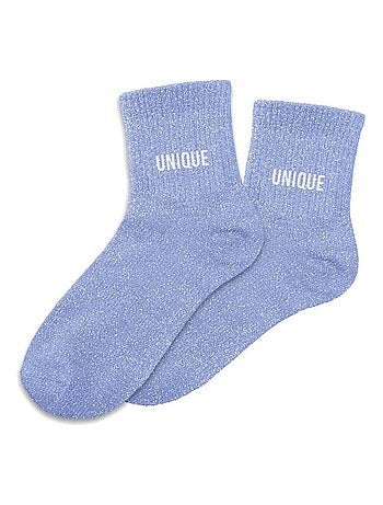 Paire de chaussettes bleu clair pailletées Unique