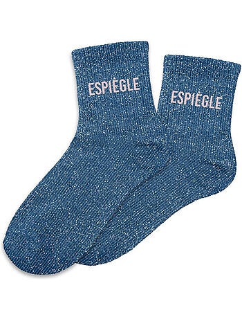 Paire de chaussettes bleues à paillettes Espiègle