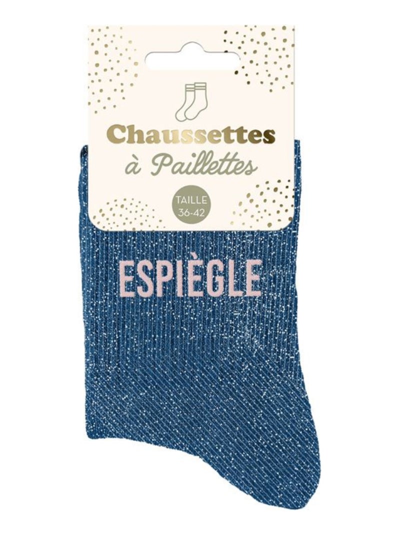 Paire de chaussettes bleues à paillettes Espiègle Bleu clair - Kiabi