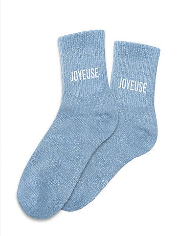Paire de chaussettes bleues pailletées Joyeuse