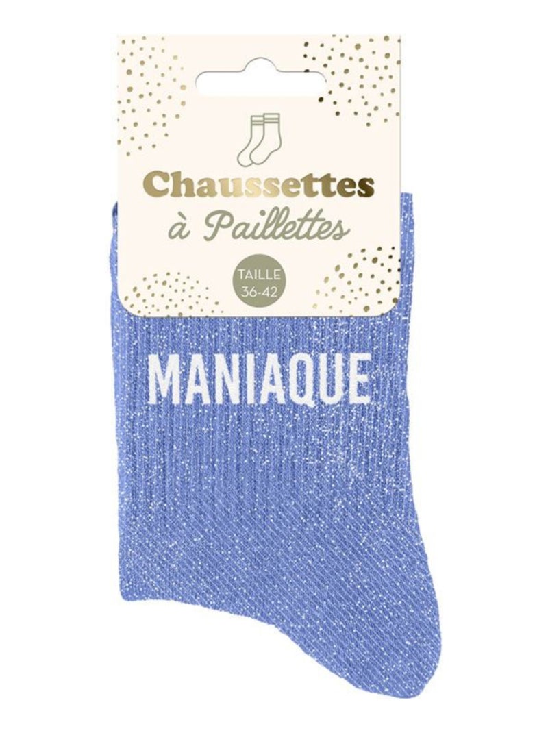 Paire de chaussettes bleues pailletées Maniaque Bleu clair - Kiabi