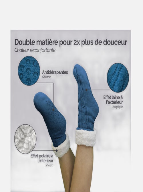 Paire de chaussettes, chaussons polaires mixtes - Taille 35-39 - Vivezen - Kiabi