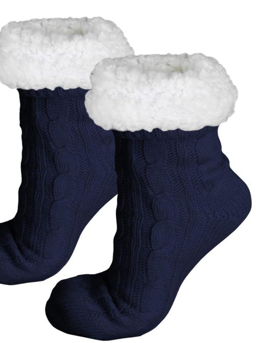 Paire de chaussettes, chaussons polaires mixtes - Taille 40-45 - Vivezen - Kiabi