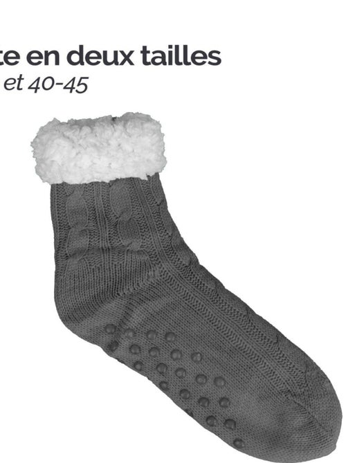 Paire de chaussettes, chaussons polaires mixtes - Taille 40-45 - Vivezen - Kiabi