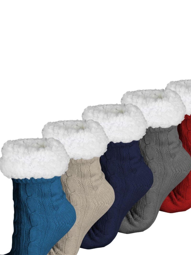 Paire de chaussettes, chaussons polaires mixtes - Taille 40-45 - Vivezen Gris - Kiabi