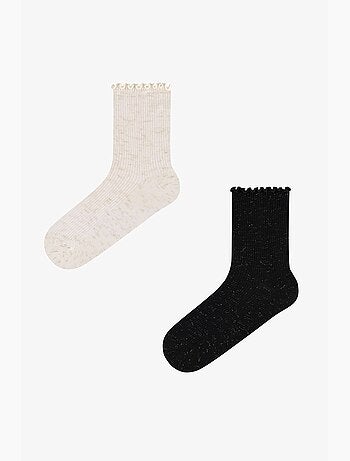Paire de chaussettes courtes brillantes à volants penti