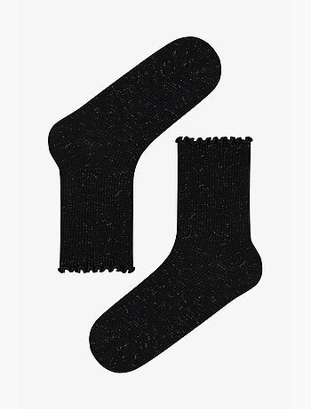 Paire de chaussettes courtes brillantes à volants penti