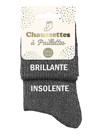 Paire de chaussettes dépareillées noires Brillante Insolente