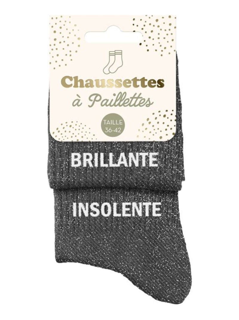 Paire de chaussettes dépareillées noires Brillante Insolente Noir - Kiabi