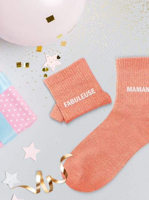 Paire de chaussettes dépareillées Orange Fabuleuse Maman - Kiabi