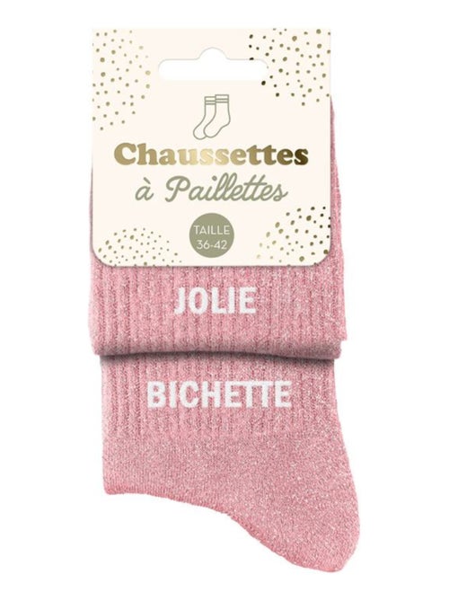 Paire de chaussettes dépareillées rose Jolie Bichette - Kiabi