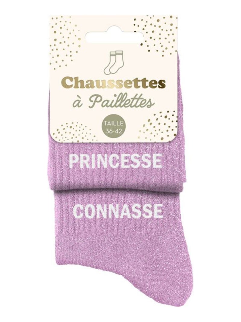 Paire de chaussettes dépareillées rose Princesse Connasse Rose - Kiabi