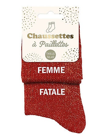 Paire de chaussettes dépareillées rouges Femme et Fatale