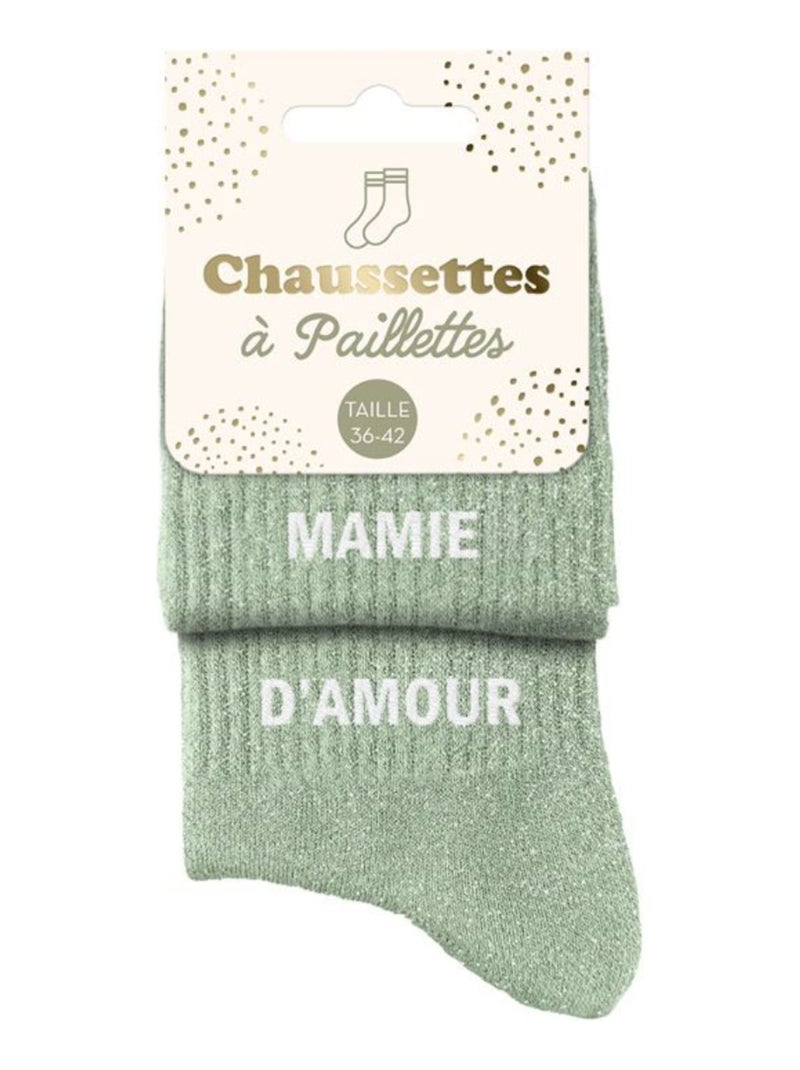 Paire de chaussettes dépareillées vert Mamie d'Amour Vert clair - Kiabi