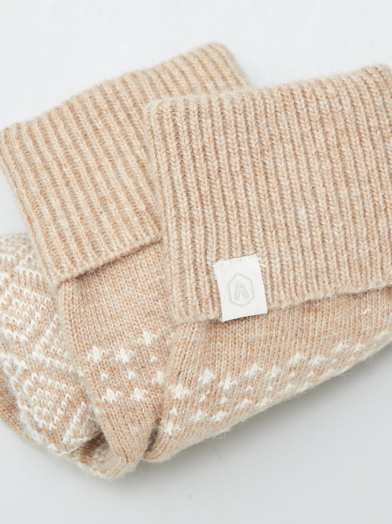 Paire de chaussettes en laine mélangée Beige - Kiabi