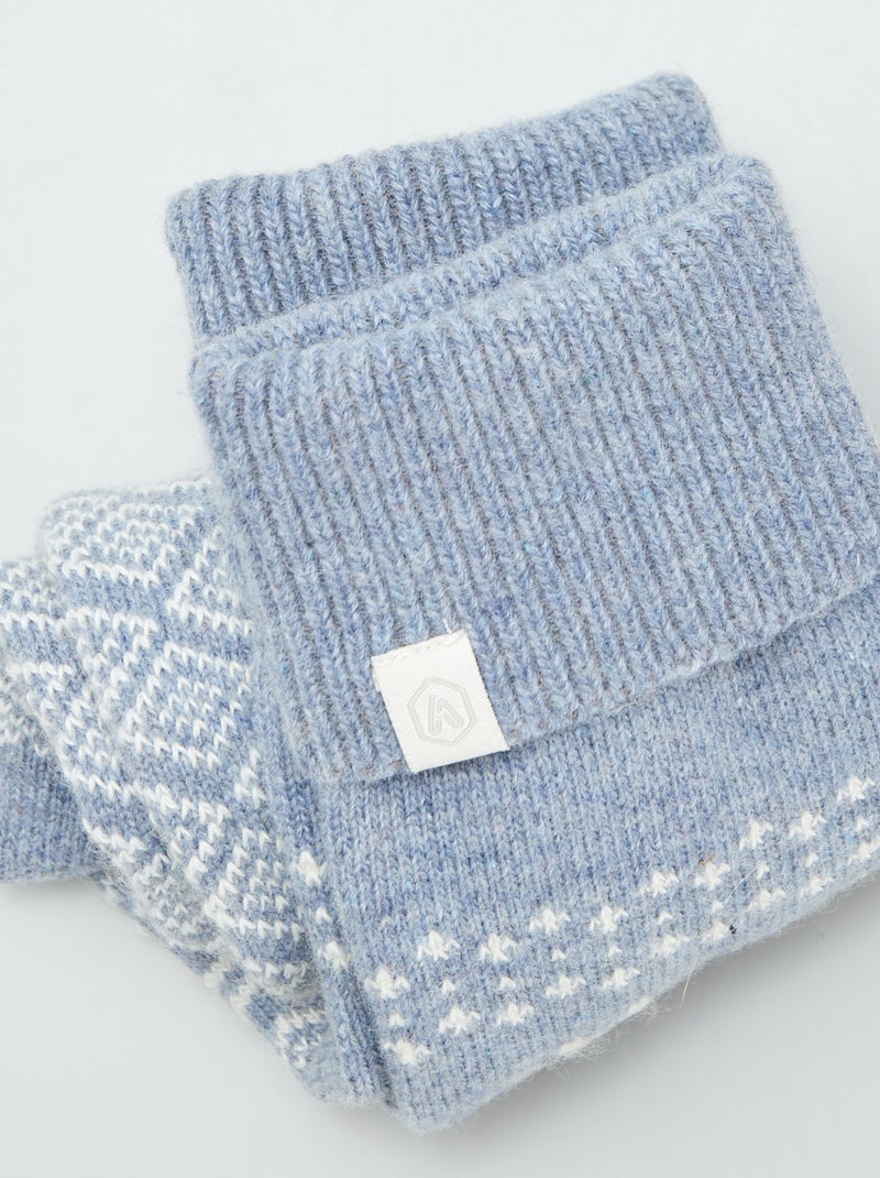Paire de chaussettes en laine mélangée Gris bleu - Kiabi