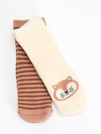Paire de chaussettes fantaisie anti-dérapantes