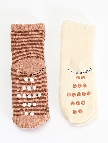Paire de chaussettes fantaisie anti-dérapantes