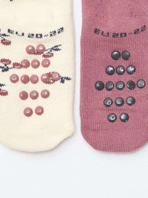 Paire de chaussettes fantaisie anti-dérapantes - Kiabi