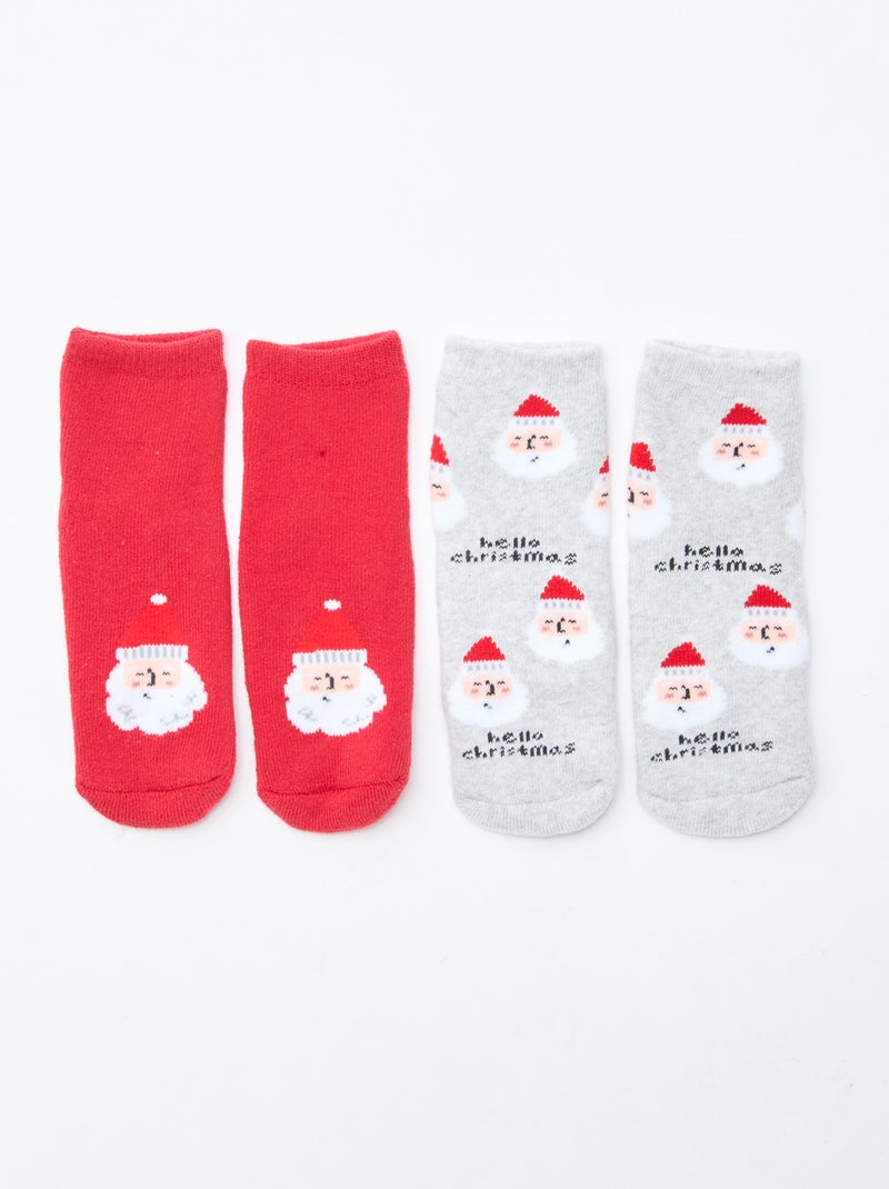 Paire de chaussettes fantaisie anti-dérapantes Bleu - Kiabi