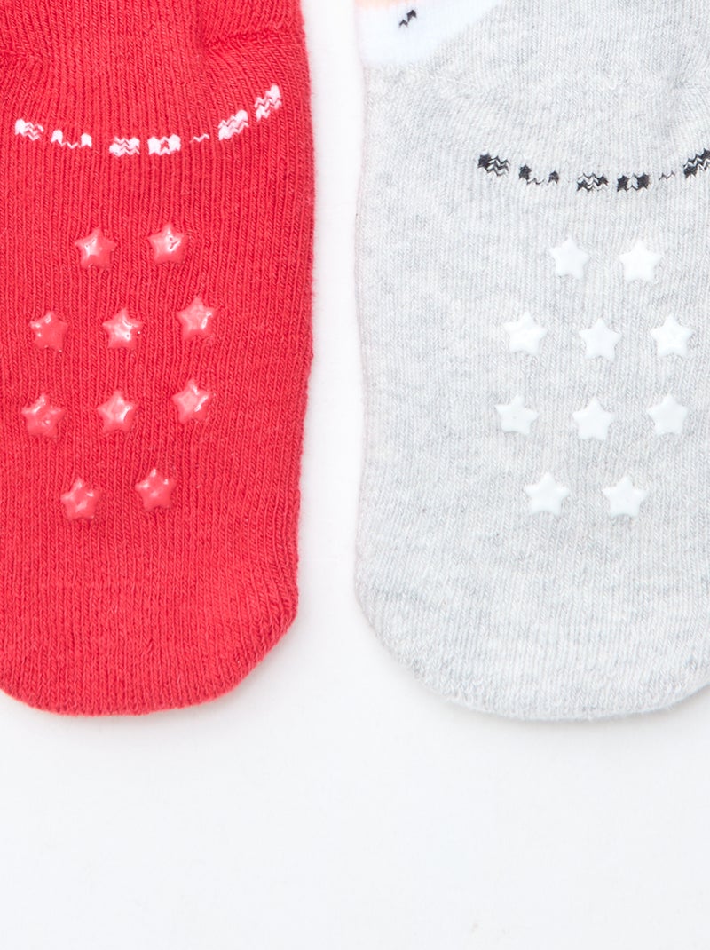 Paire de chaussettes fantaisie anti-dérapantes Bleu - Kiabi