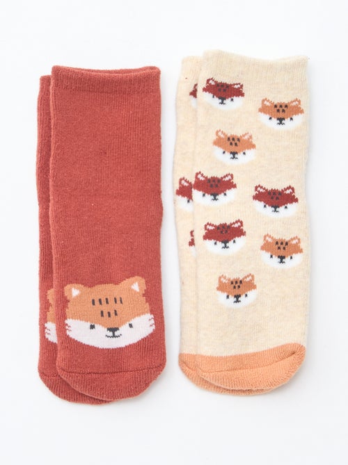 Paire de chaussettes fantaisie anti-dérapantes - Kiabi