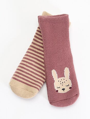 Paire de chaussettes fantaisie anti-dérapantes