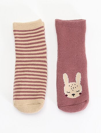 Paire de chaussettes fantaisie anti-dérapantes