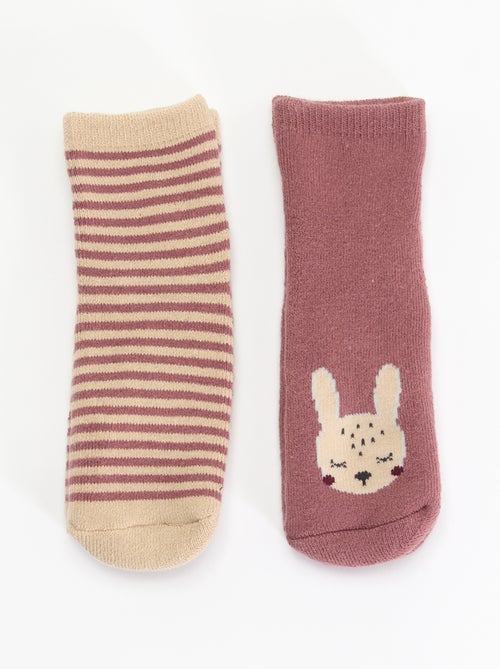 Paire de chaussettes fantaisie anti-dérapantes - Kiabi