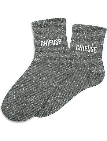 Paire de chaussettes grises à paillettes Chieuse