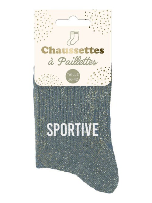 Paire de chaussettes grises pailletées Sportive - Kiabi