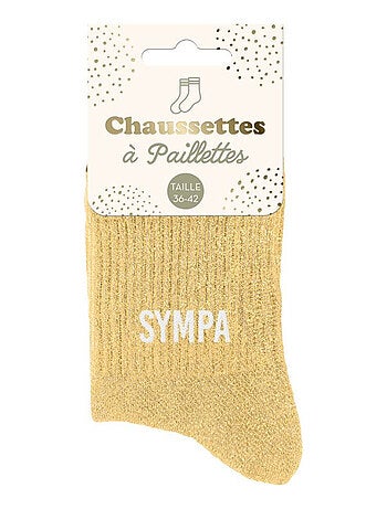 Paire de chaussettes jaunes à paillettes Sympa