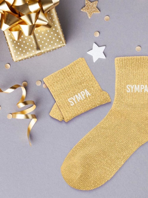 Paire de chaussettes jaunes à paillettes Sympa - Kiabi