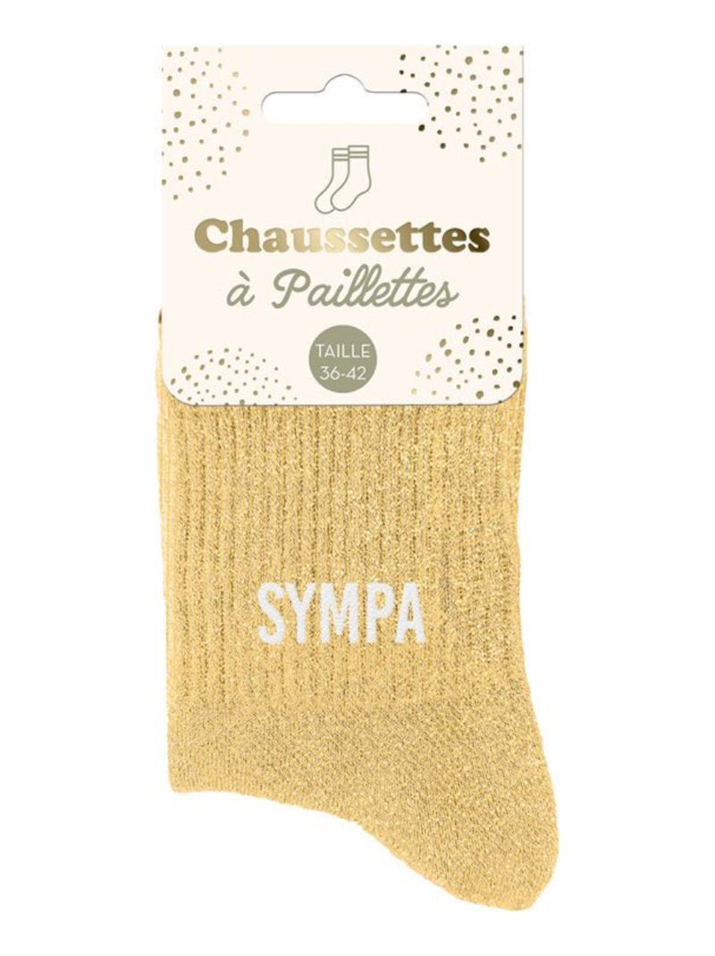 Paire de chaussettes jaunes à paillettes Sympa Jaune - Kiabi