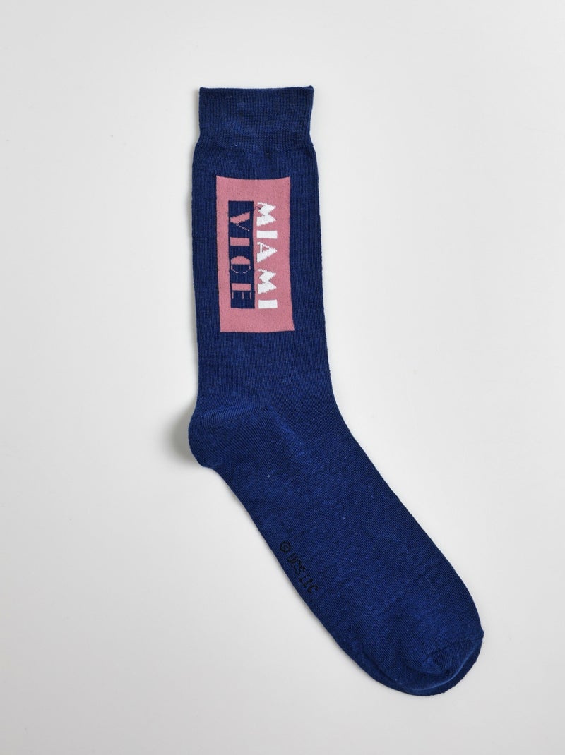 Paire de chaussettes licence Miami Vice - AFIBEL Bleu Rose - Kiabi