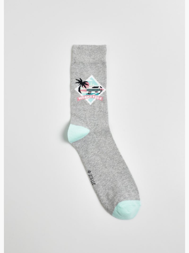 Paire de chaussettes licence Miami Vice - AFIBEL Gris - Kiabi