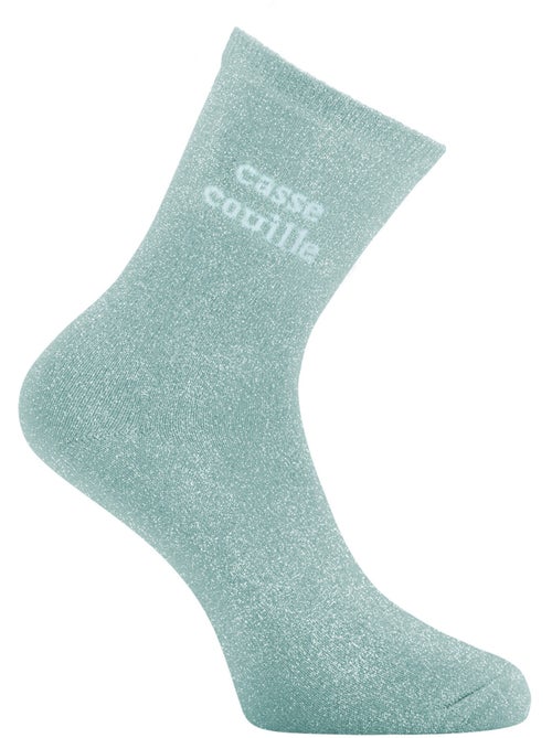 Paire de chaussettes lurex femme à paillettes message osé Casse Couil Twinday - Kiabi