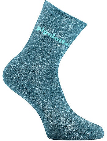 Paire de chaussettes lurex femme à paillettes message soft Pipelette Twinday