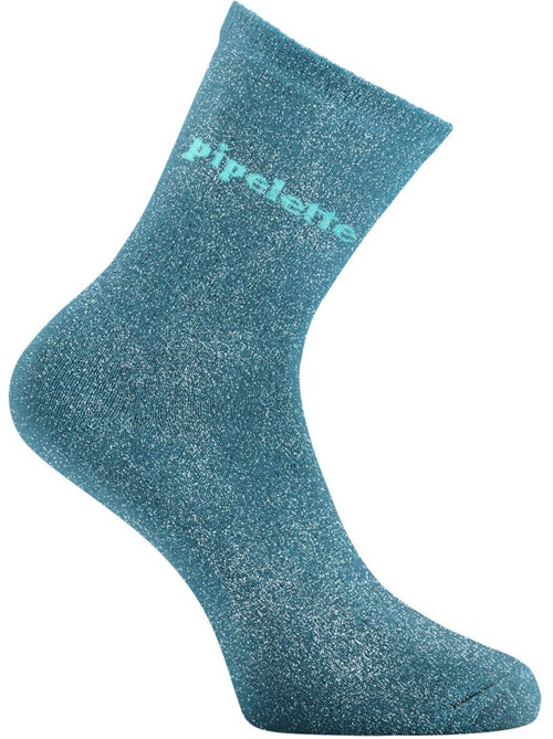 Paire de chaussettes lurex femme à paillettes message soft Pipelette Twinday - Kiabi