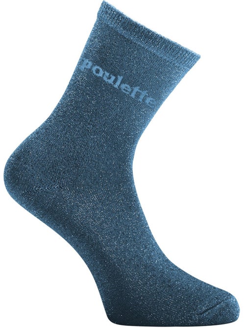 Paire de chaussettes lurex femme à paillettes message soft Poulette Twinday - Kiabi