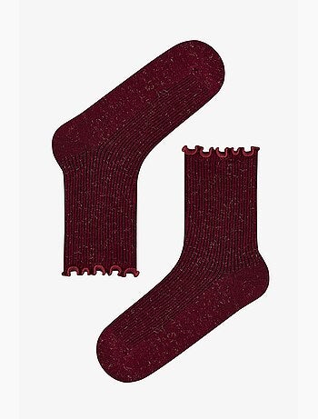 Paire de chaussettes mi-hautes à volants et paillettes penti